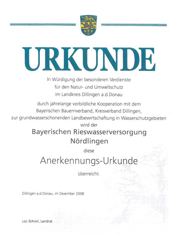 Anerkennungs-Urkunde